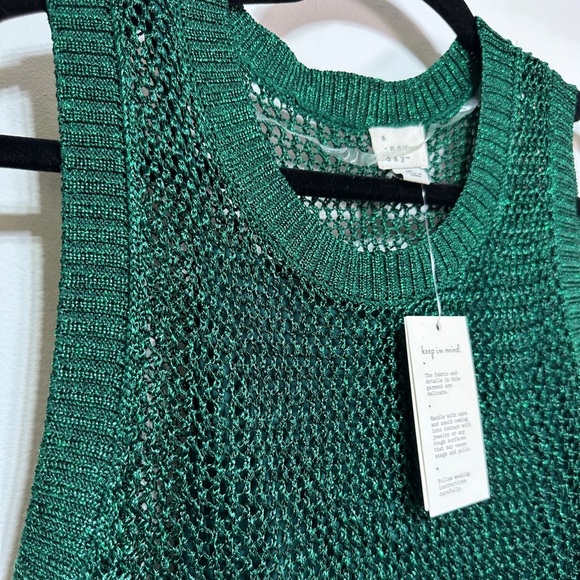 Green Openwork Midi Tank Dress - Picture 5 of 8